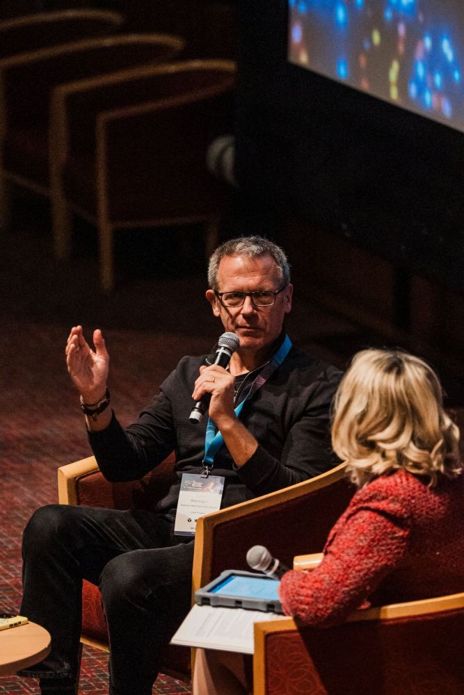 Tom Sherrington speaking to Jennifer White at the Teaching Matters Summit